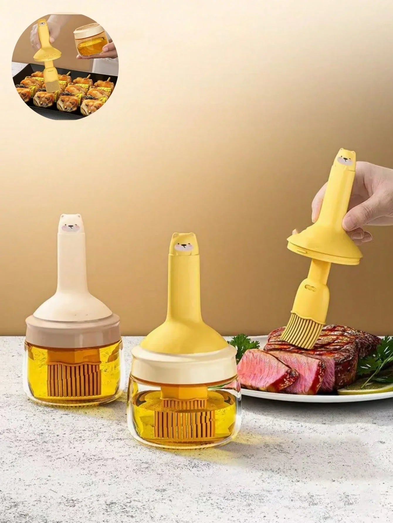 Multifunctional Oil Brush Dispenser