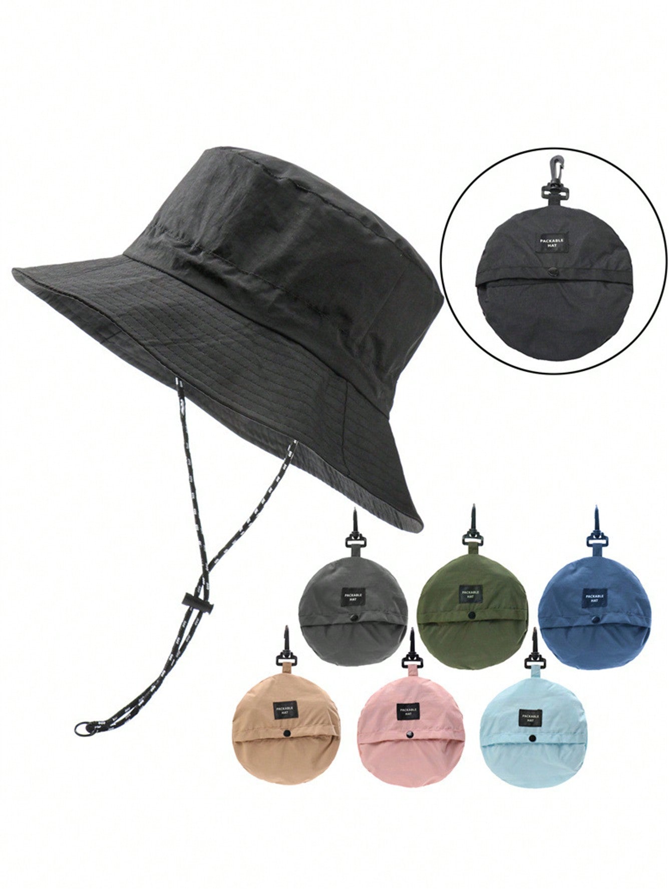 FADZOYLE Waterproof Adjustable Bucket Hat - Black