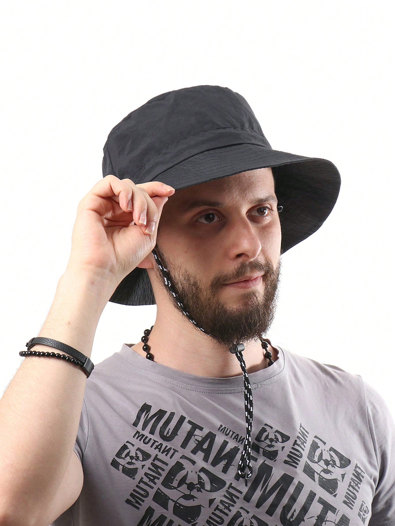 FADZOYLE Waterproof Adjustable Bucket Hat - Black