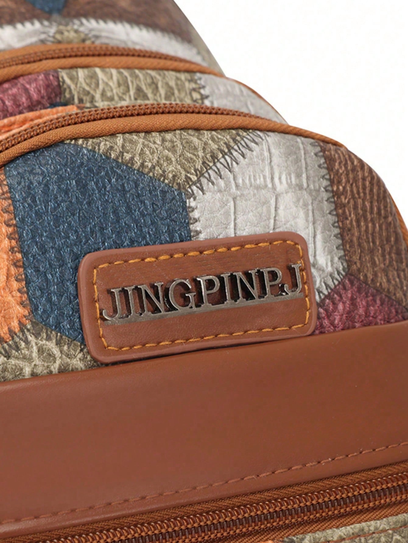 Colorblock Plaid Crossbody Bag