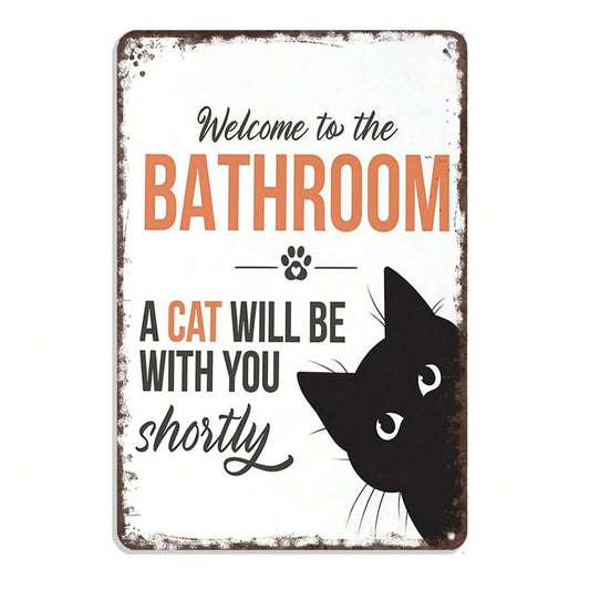 Funny Cat Bathroom Sign