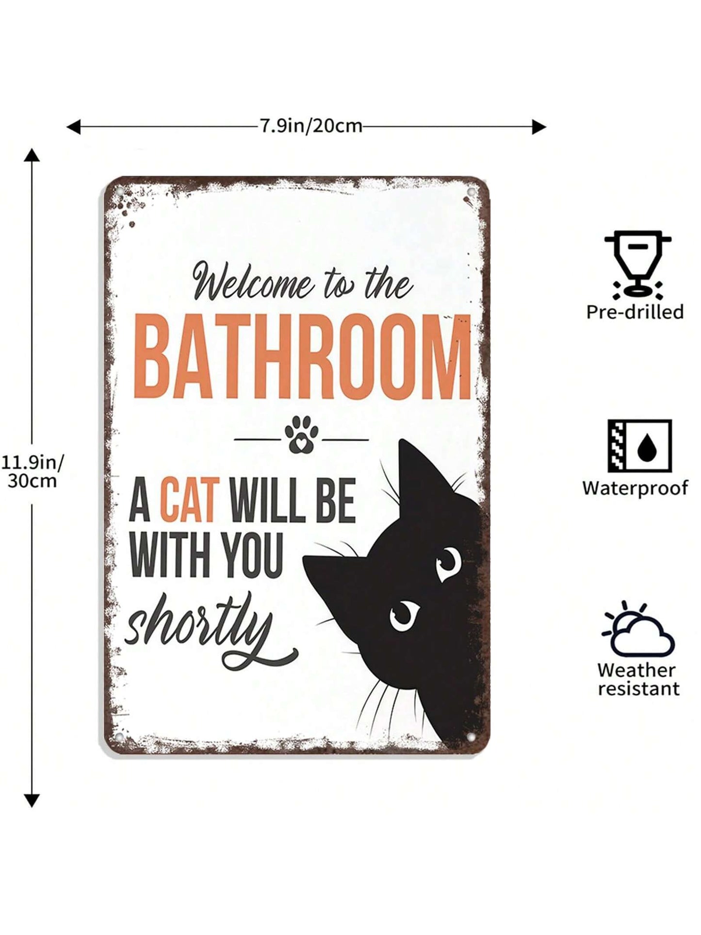 Funny Cat Bathroom Sign