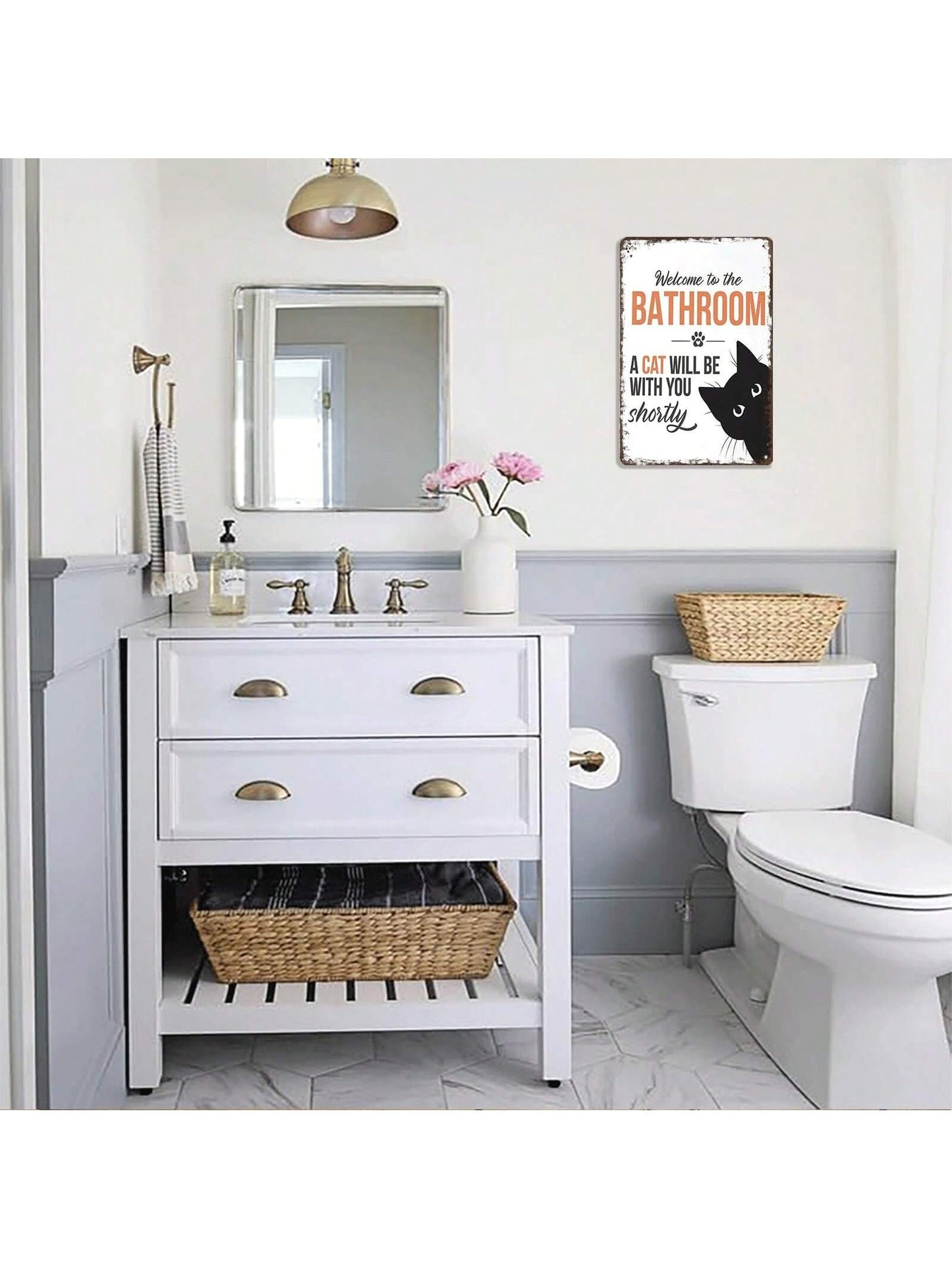 Funny Cat Bathroom Sign