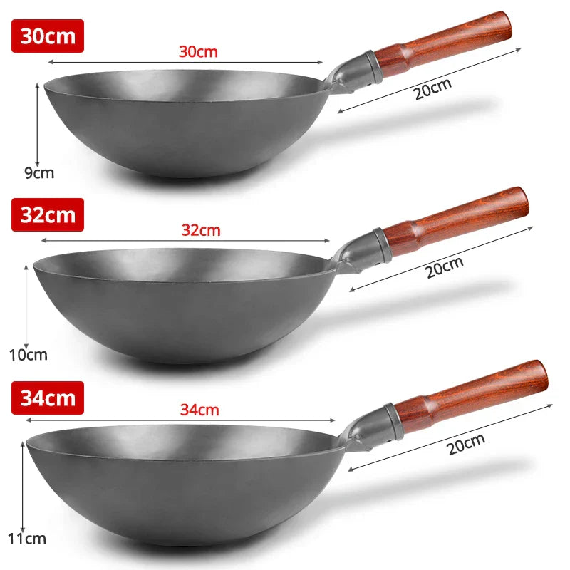 Non-Coated Iron Wok Pan