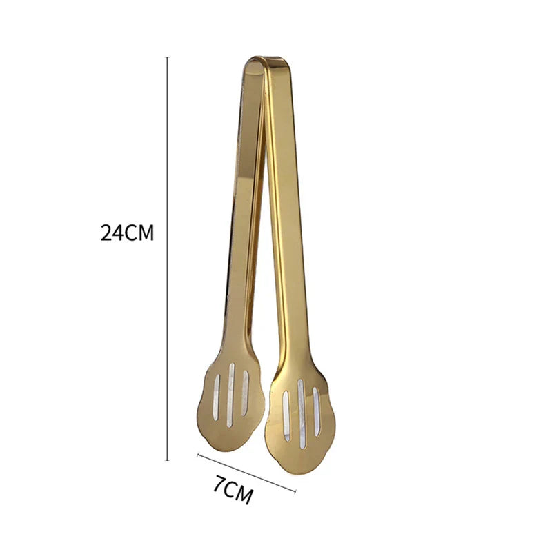 Gold Stainless Steel BBQ Tongs
