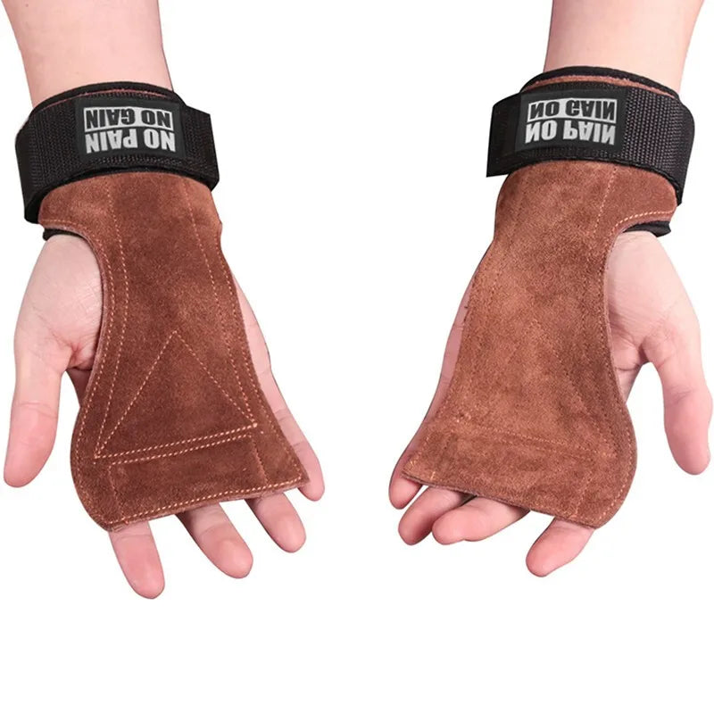 Cowhide Weightlifting Gym Gloves