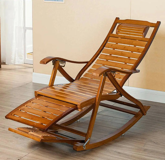 Heavy Duty Bamboo Rocking Recliner