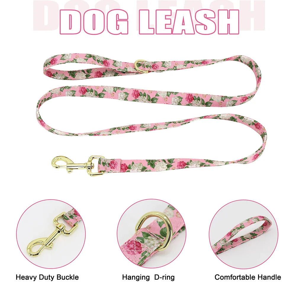Cute Printed Dog Harness Set