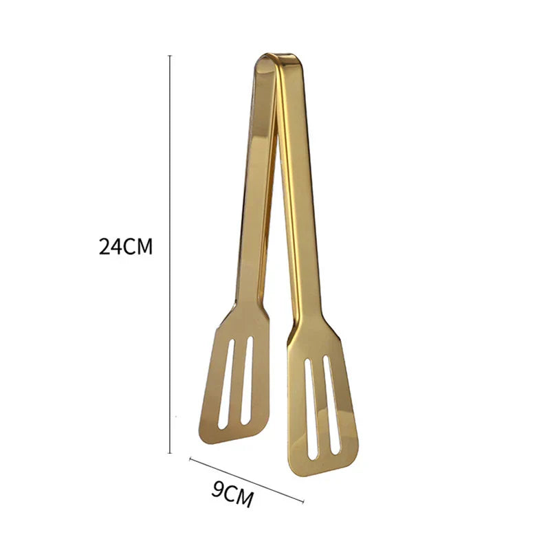 Gold Stainless Steel BBQ Tongs