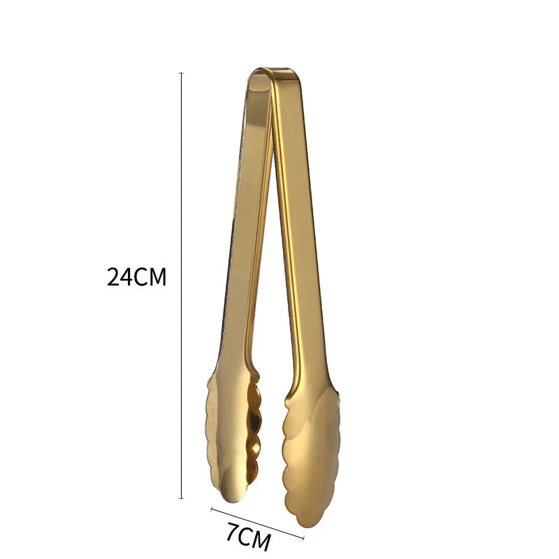 Gold Stainless Steel BBQ Tongs