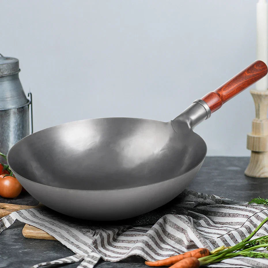 Non-Coated Iron Wok Pan