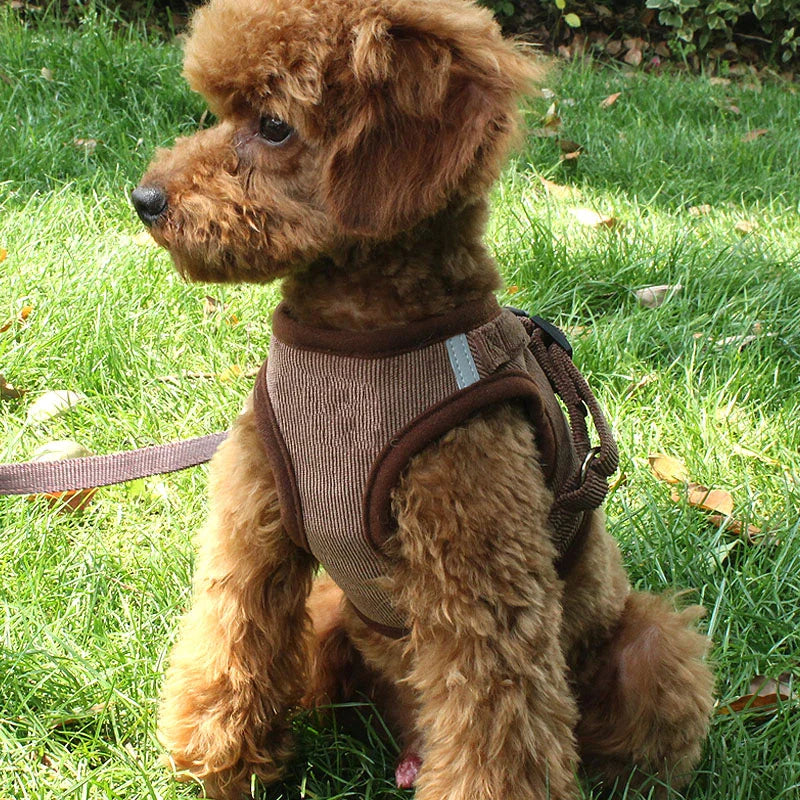 YUDODO Reflective Corduroy Dog Harness Set