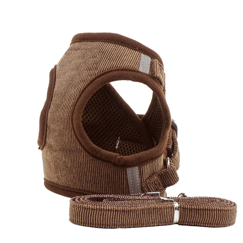 YUDODO Reflective Corduroy Dog Harness Set