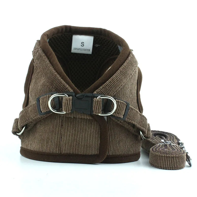 YUDODO Reflective Corduroy Dog Harness Set