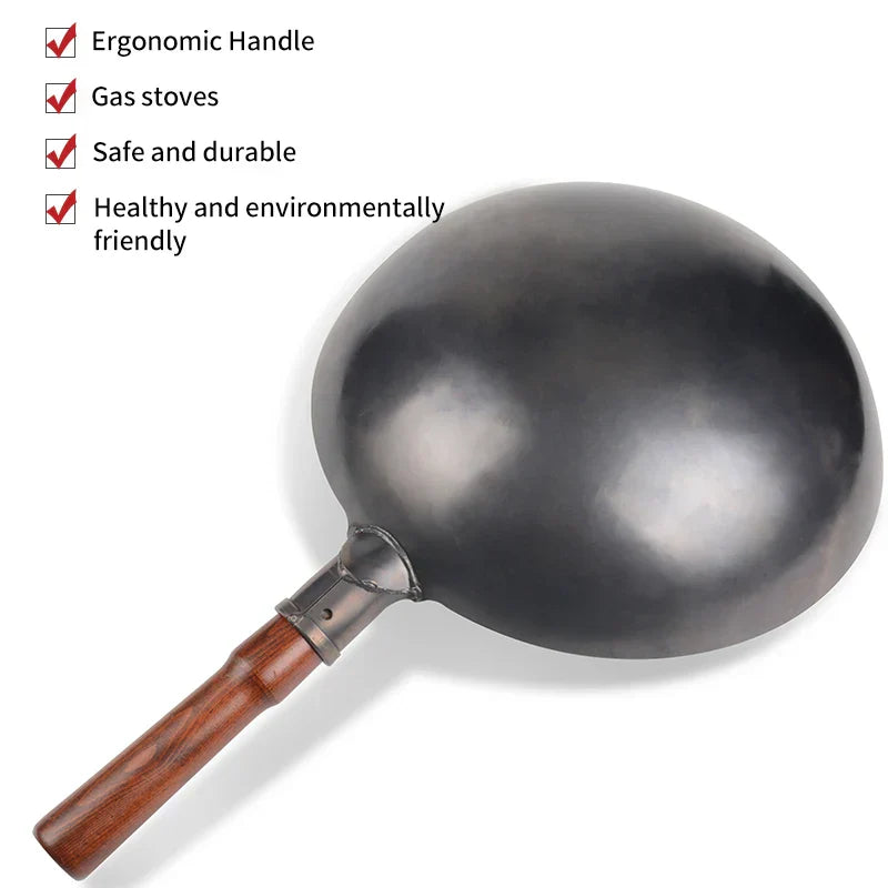 Non-Coated Iron Wok Pan