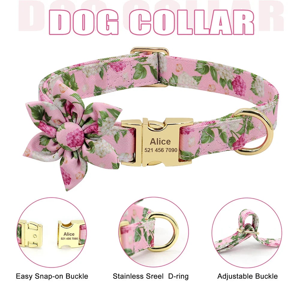 Cute Printed Dog Harness Set