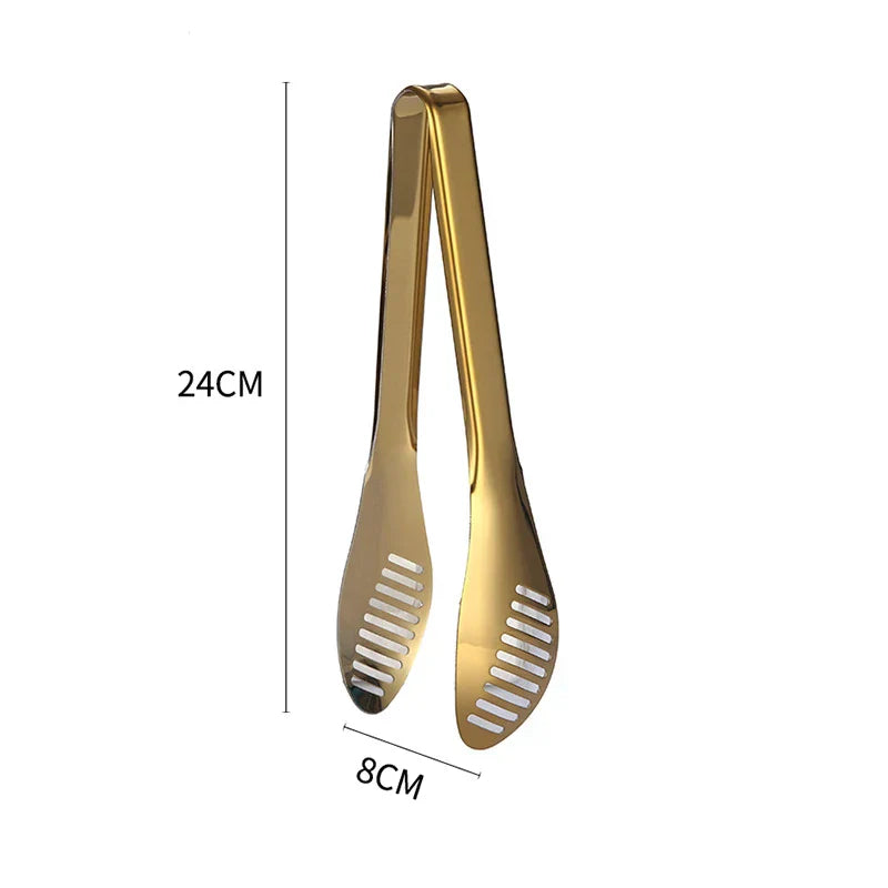 Gold Stainless Steel BBQ Tongs