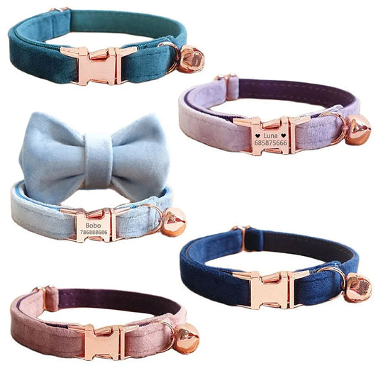 Personalized Velvet Cat Collar