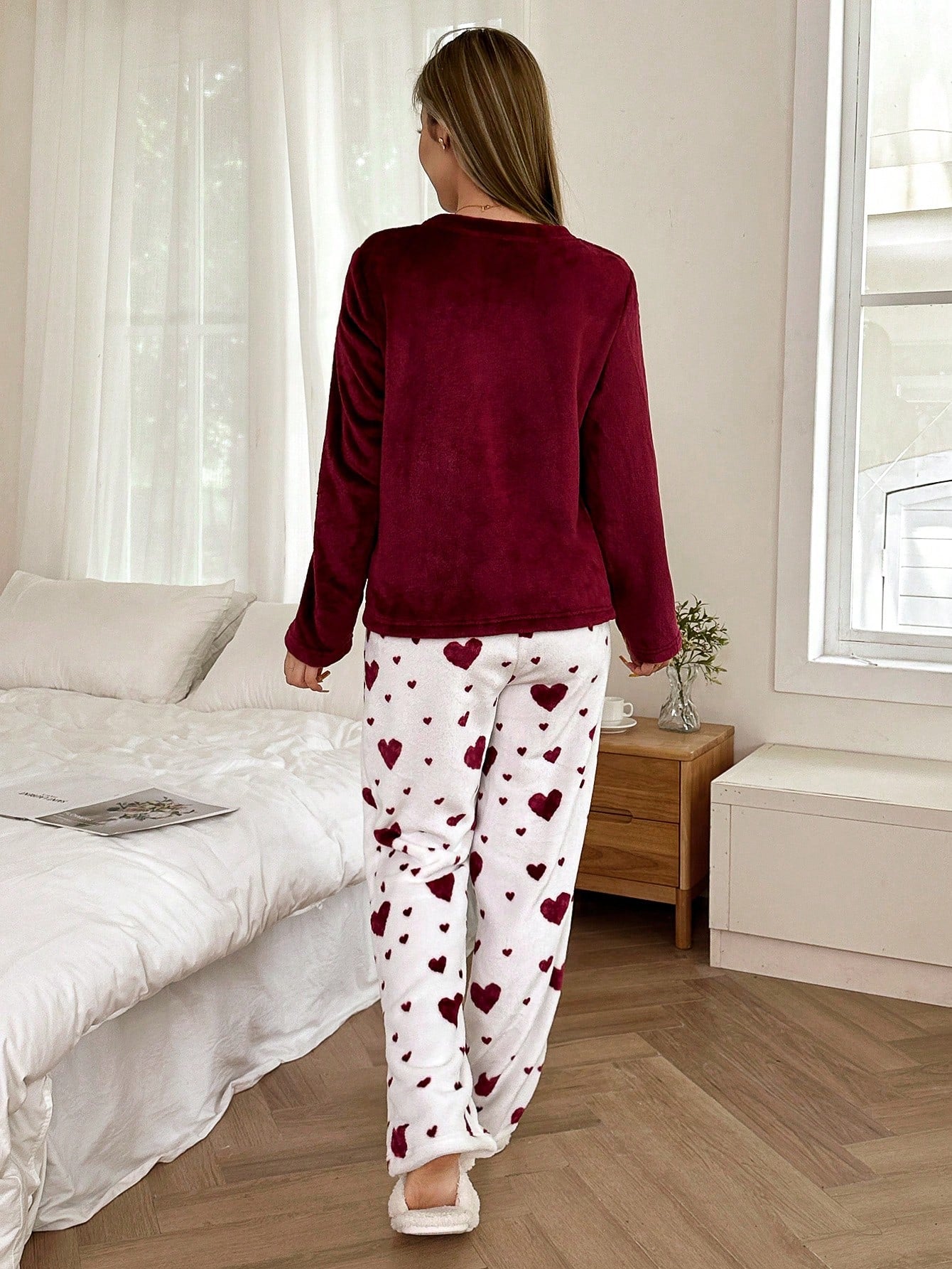 Heart Flannel Winter Pajama Set