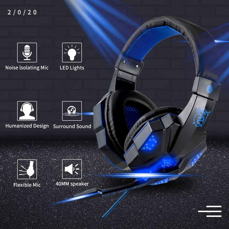 LED Wired Gaming Headphones