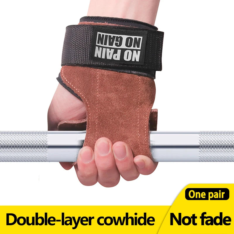 Cowhide Weightlifting Gym Gloves