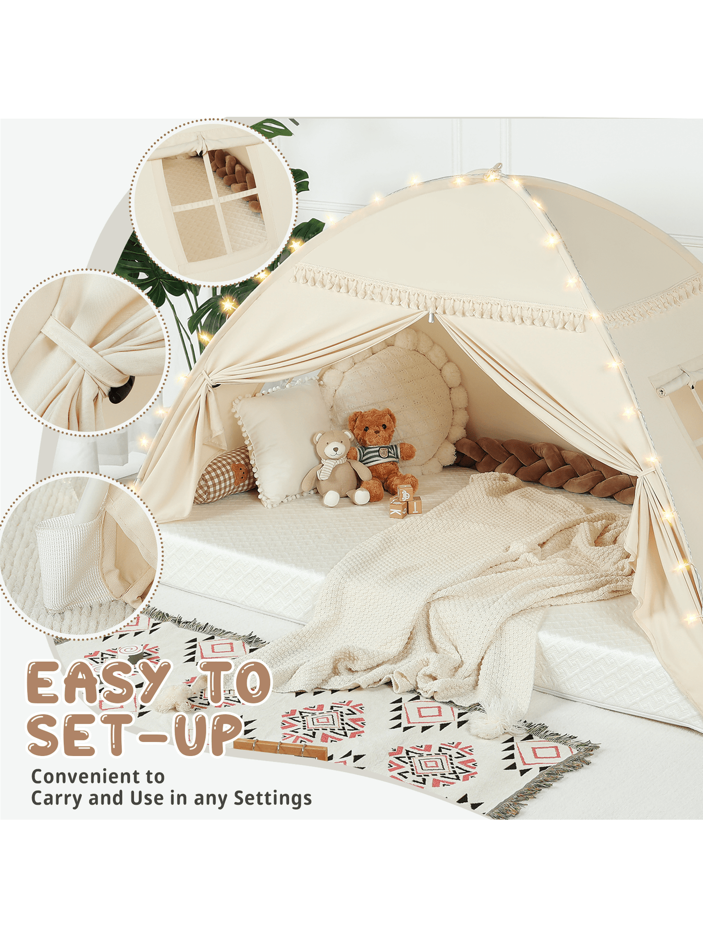 Kids Twin Bed Tent Canopy