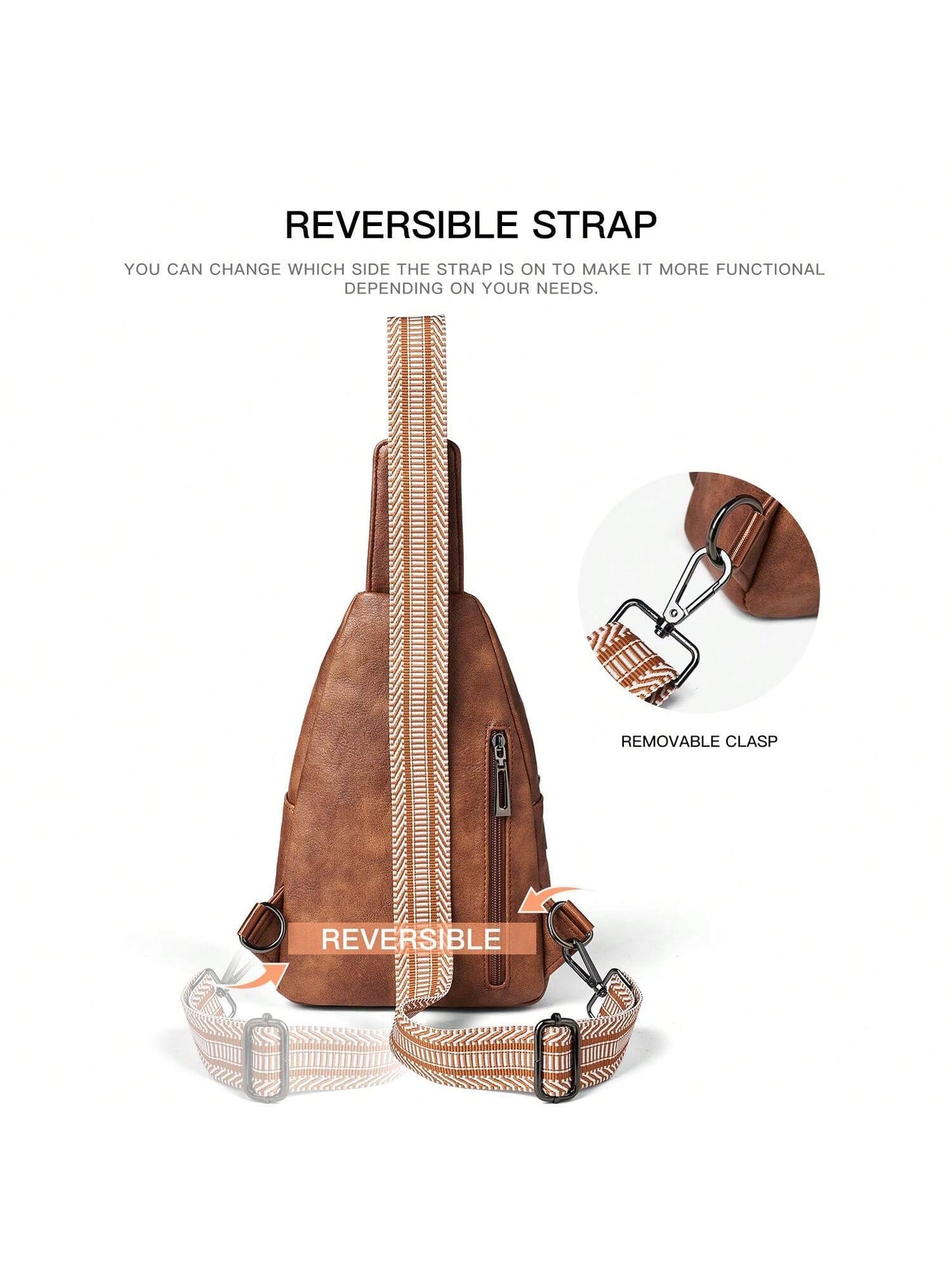 LATMAP Vegan Leather Sling Bag - Claret