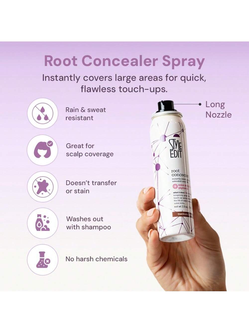 STYLE EDIT LIGHT BLONDE Root Concealer Touch Up Spray | Instantly Covers Grey Roots