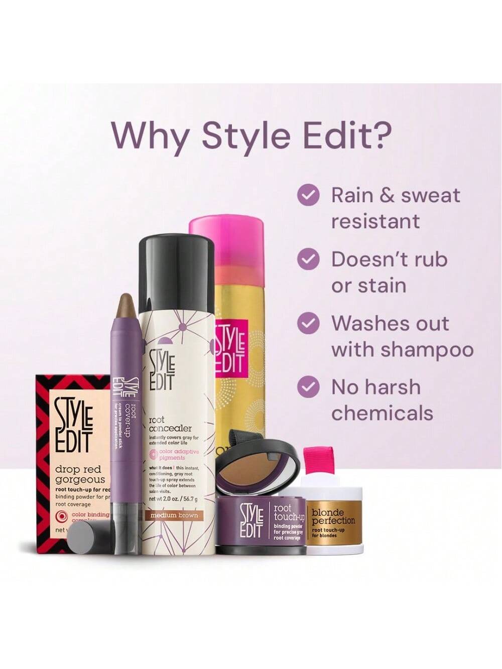 STYLE EDIT LIGHT BLONDE Root Concealer Touch Up Spray | Instantly Covers Grey Roots