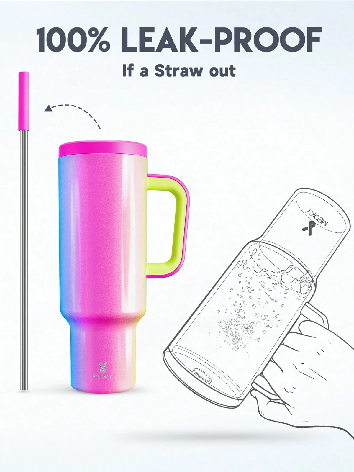 Meoky 50oz Insulated Handle Tumbler