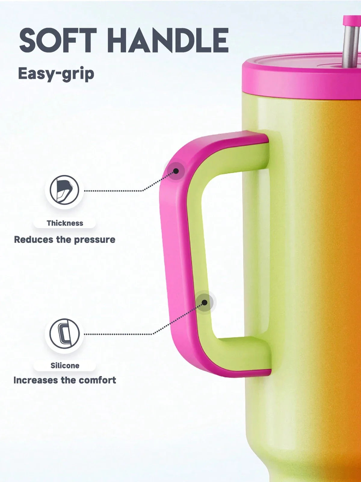 Meoky 50oz Insulated Handle Tumbler