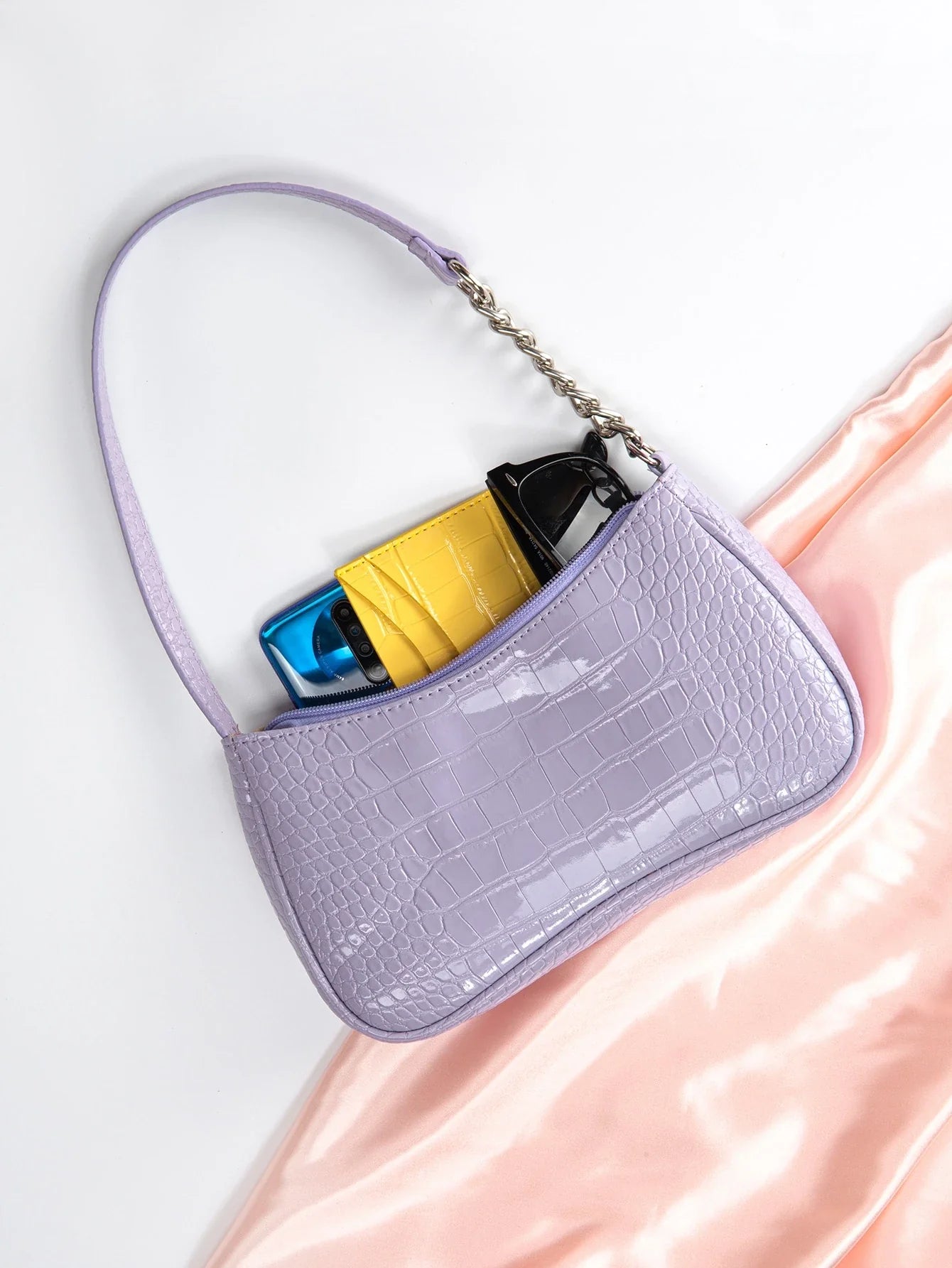 Mini Crocodile Embossed Vegan Tote Bag