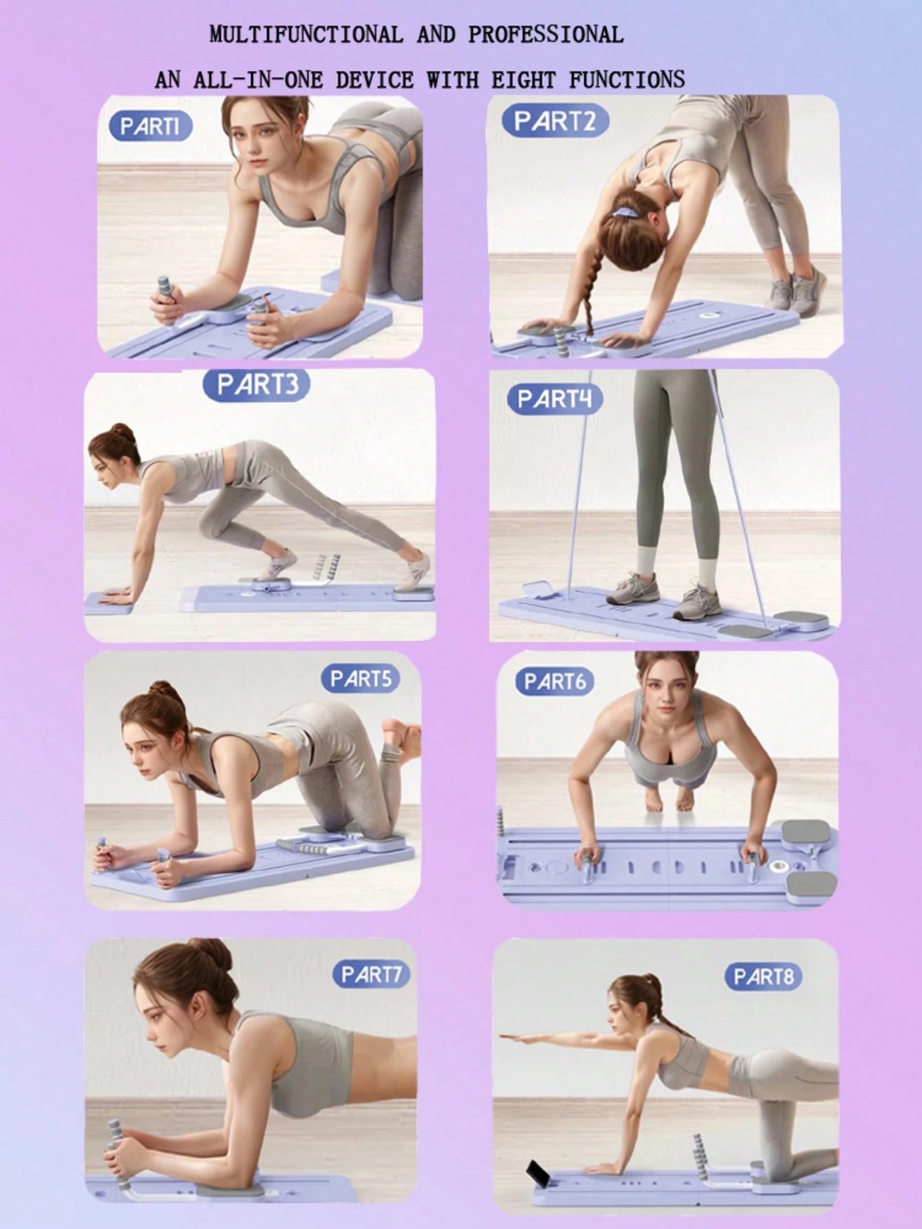 Foldable Multifunctional Abdominal Pilates Board