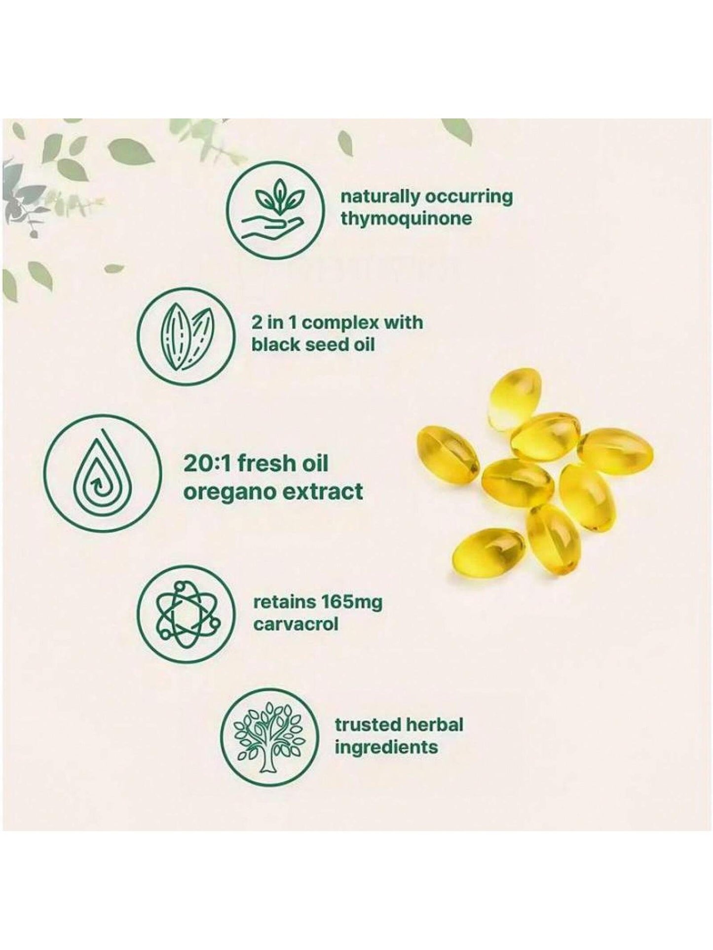 Oregano Black Seed Oil Softgels