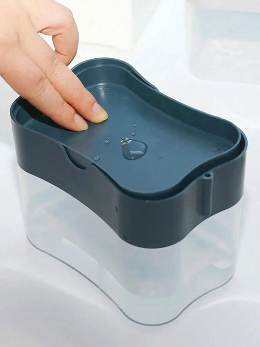 Press-Type Soap Dispenser with Scrubber