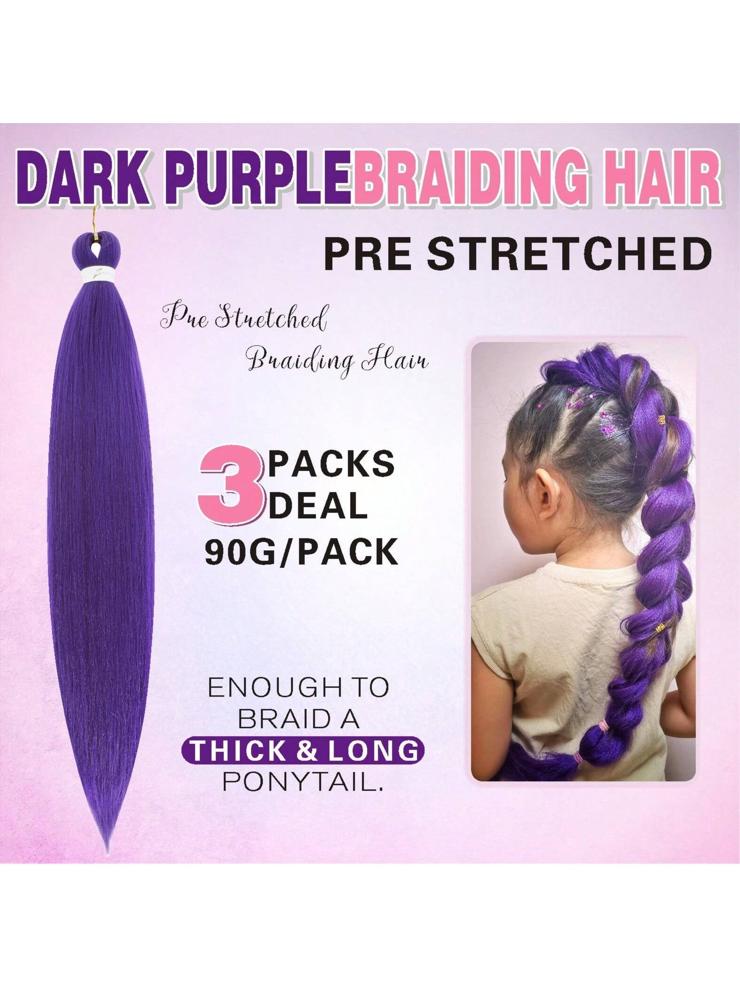 Purple Yaki Pre-Stretched Braids