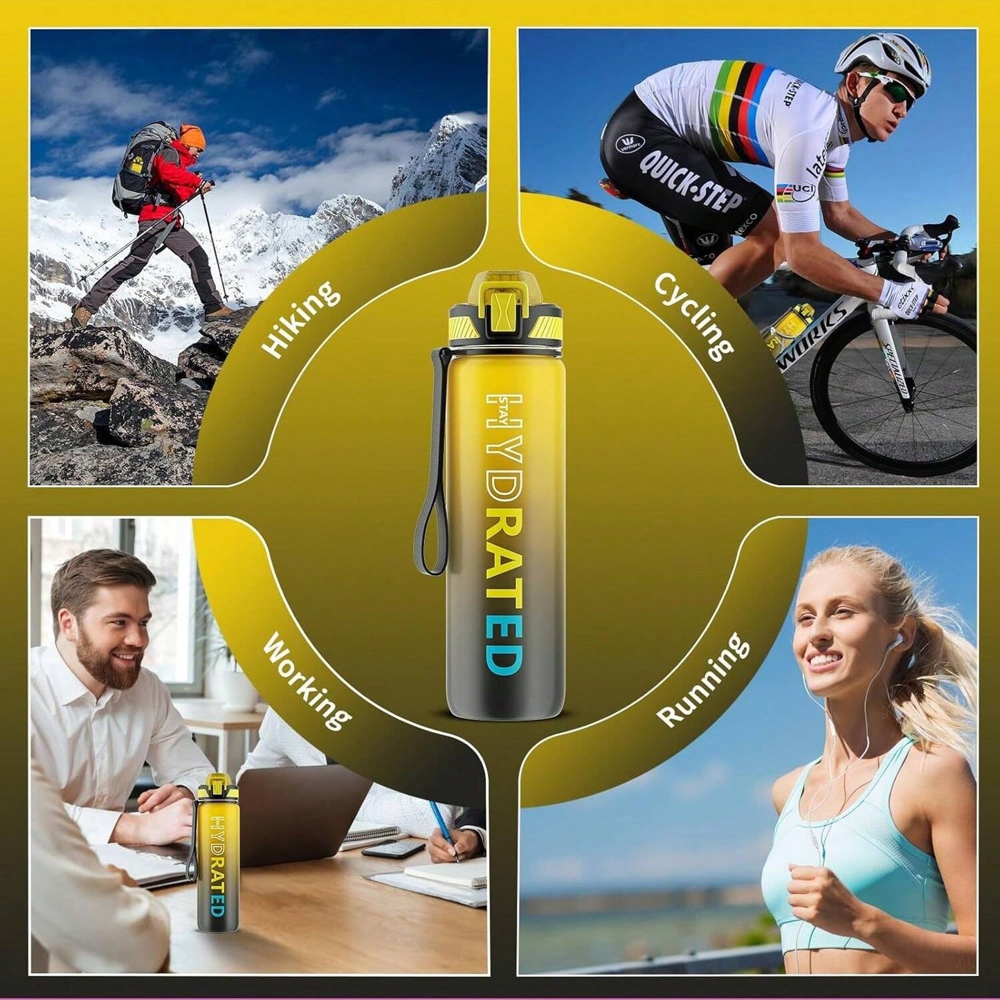 QLUR 32oz Sports Water Bottle