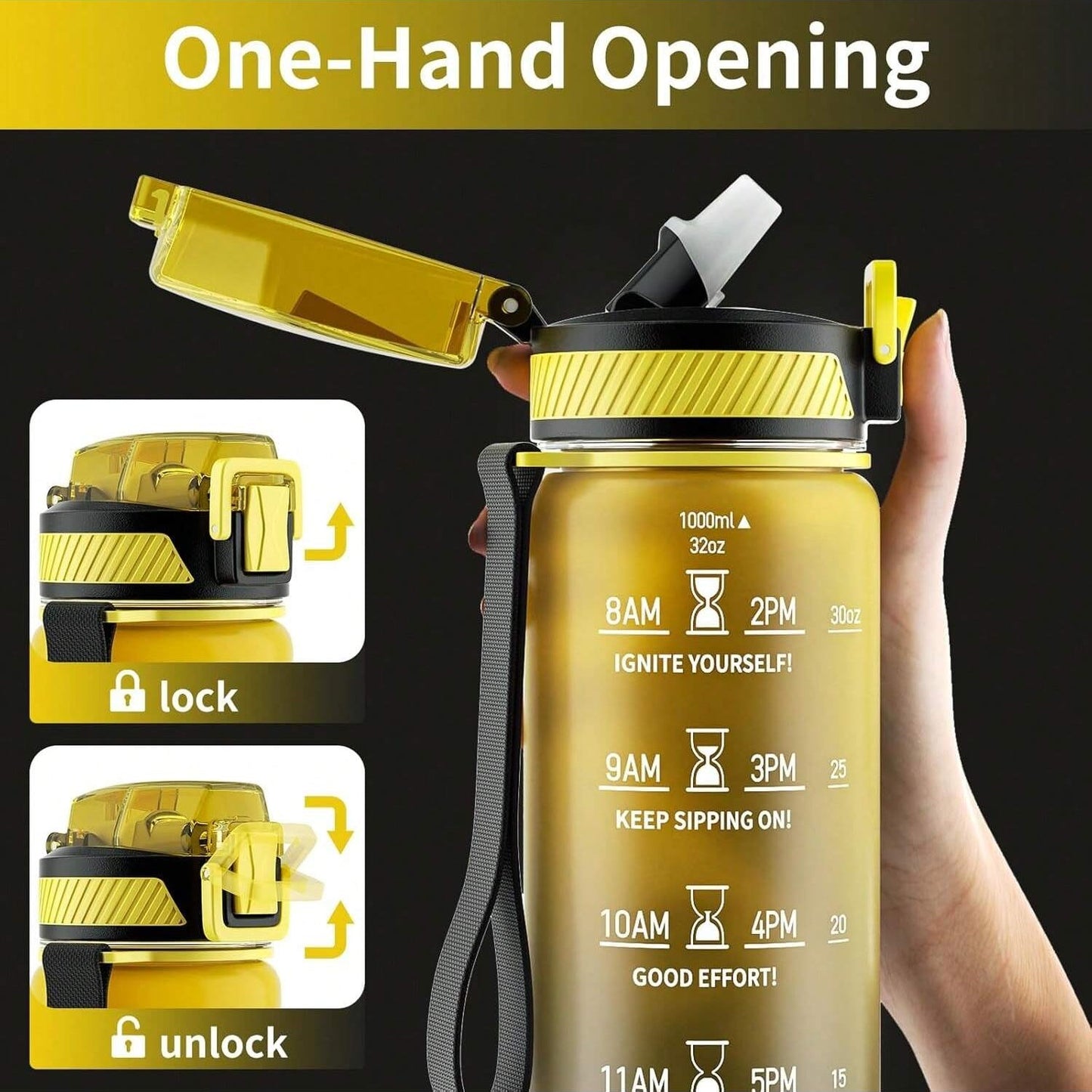 QLUR 32oz Sports Water Bottle