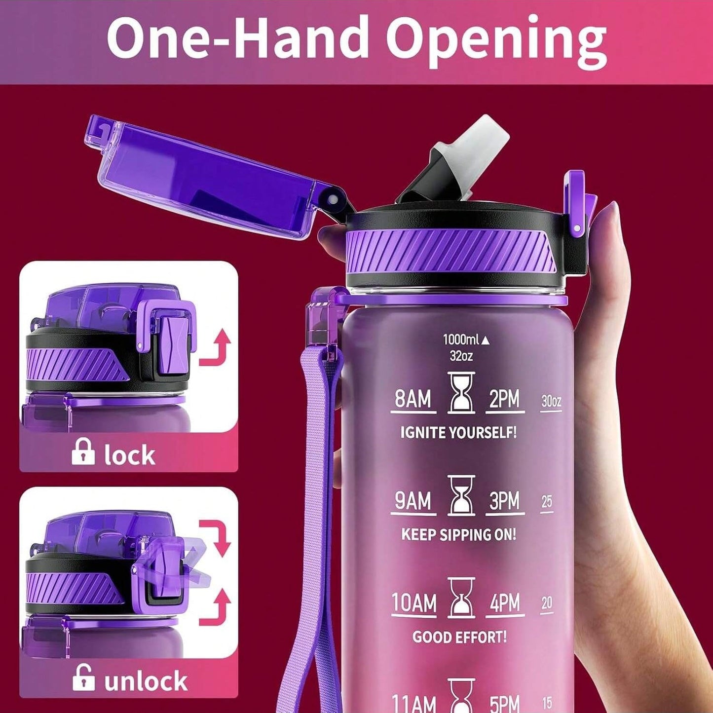 QLUR 32oz Time Marker Bottle