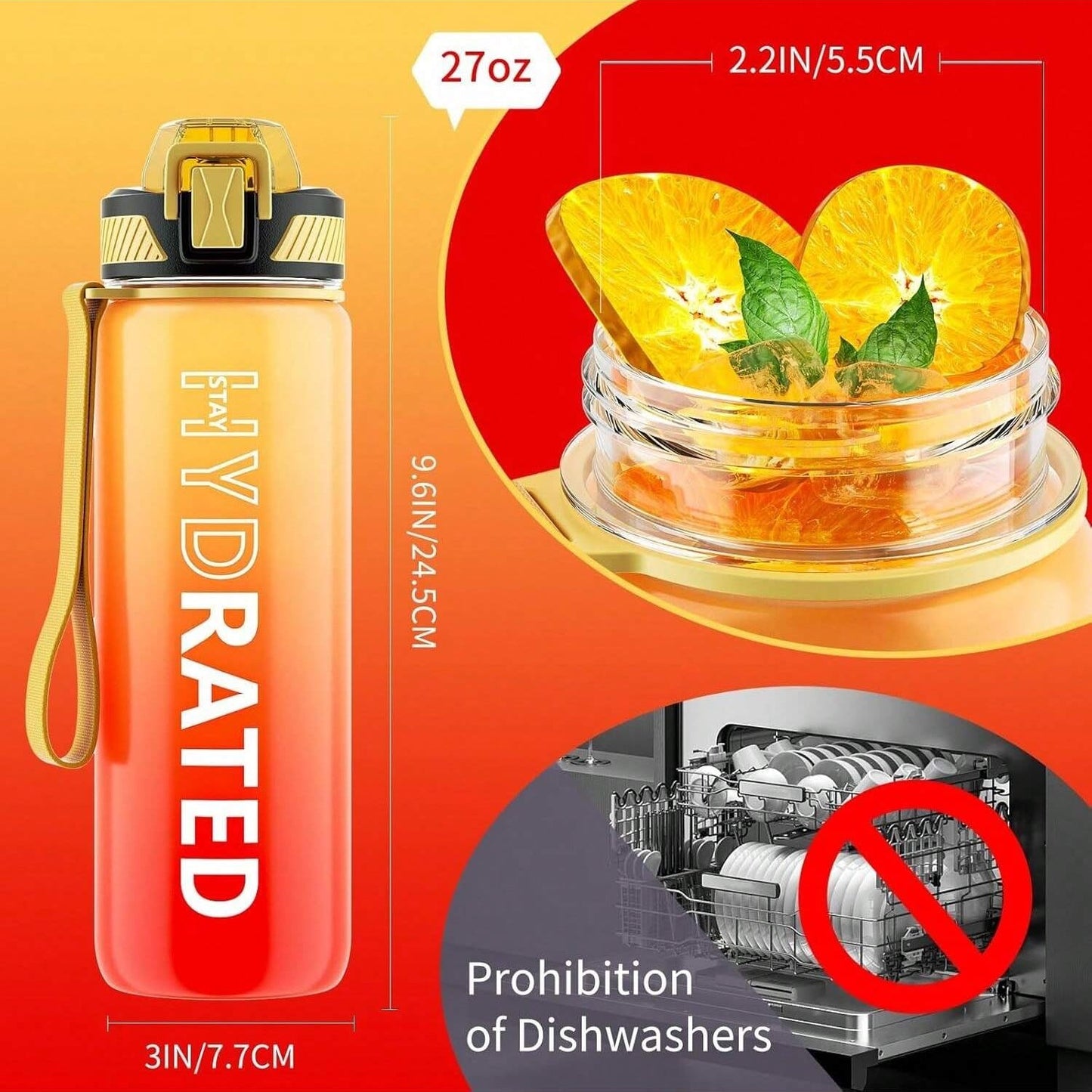 QLUR 32oz Leakproof Fitness Bottle