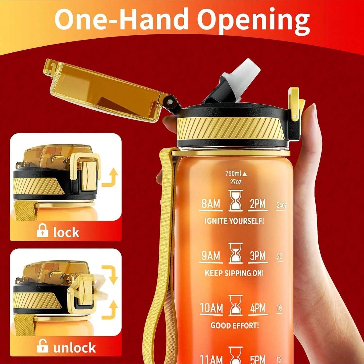 QLUR 32oz Leakproof Fitness Bottle