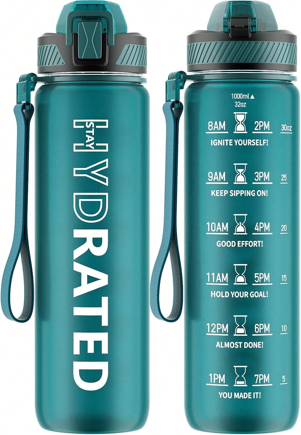 QLUR Water Bottle With Straw - 32oz