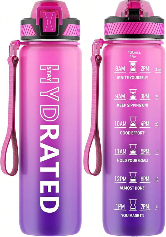 QLUR 32oz Motivational Bottle - Purple Rose