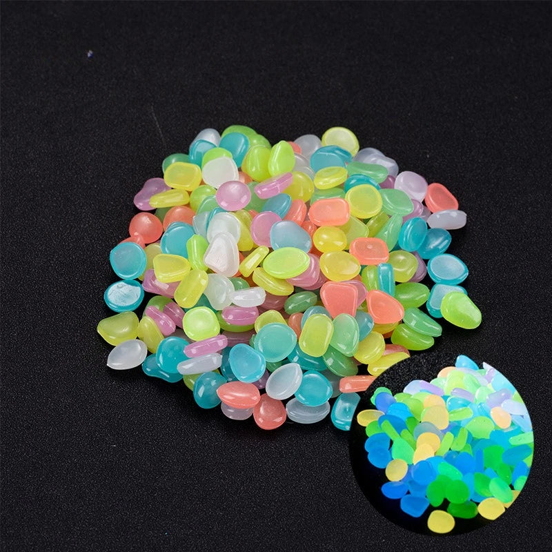 Glow-in-Dark Garden Pebbles 100pcs