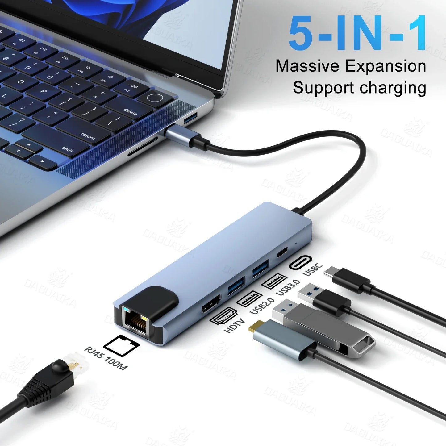 USB Type-C 8-in-1 Hub Adapter