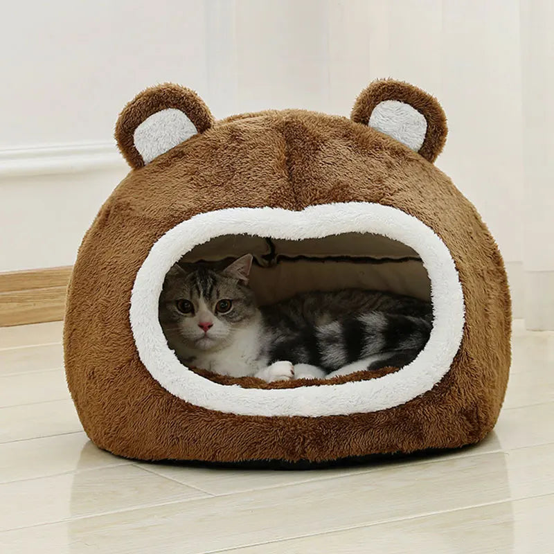 Funny Plush Cat Bed House