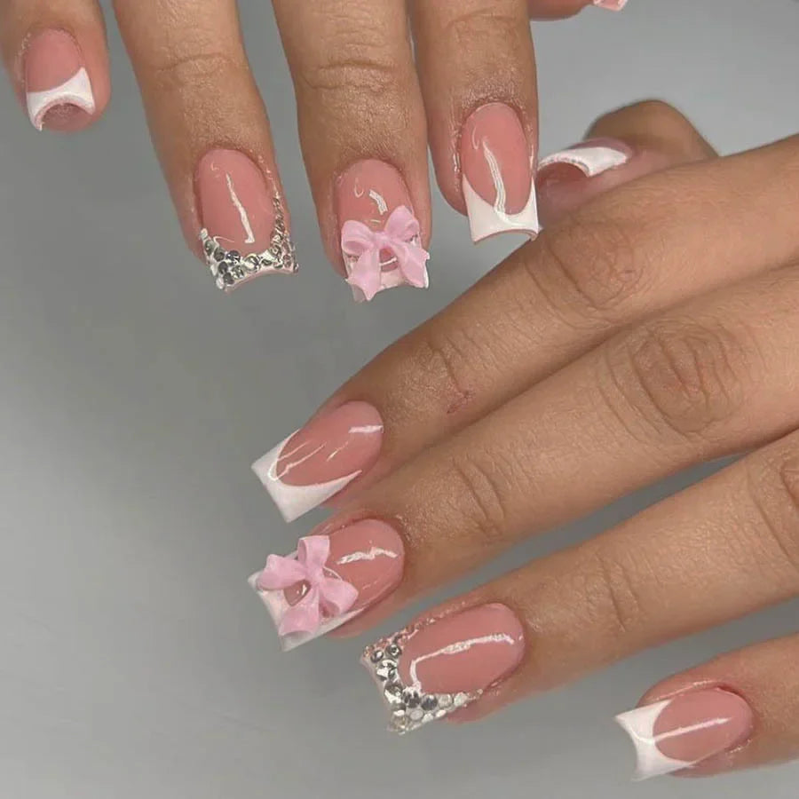 24Pcs Cute Bow Press-On Nails