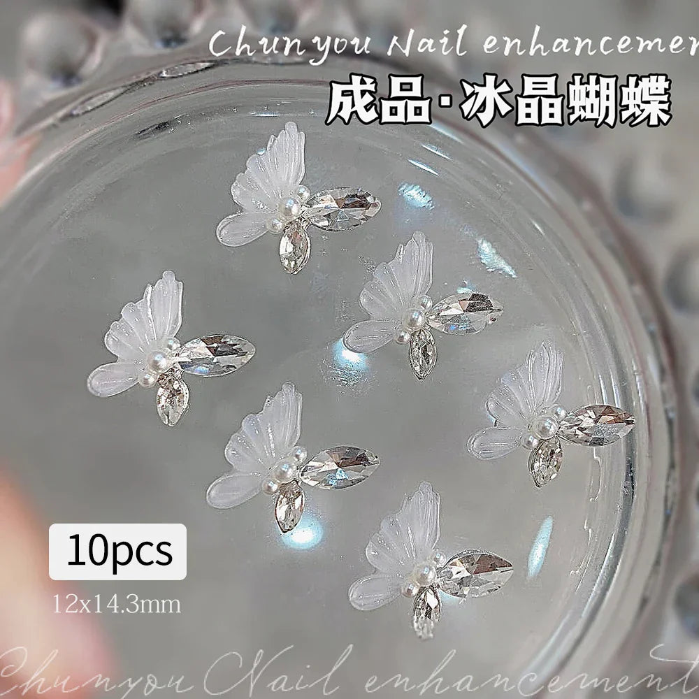 Gold/Silver Butterfly Nail Charms