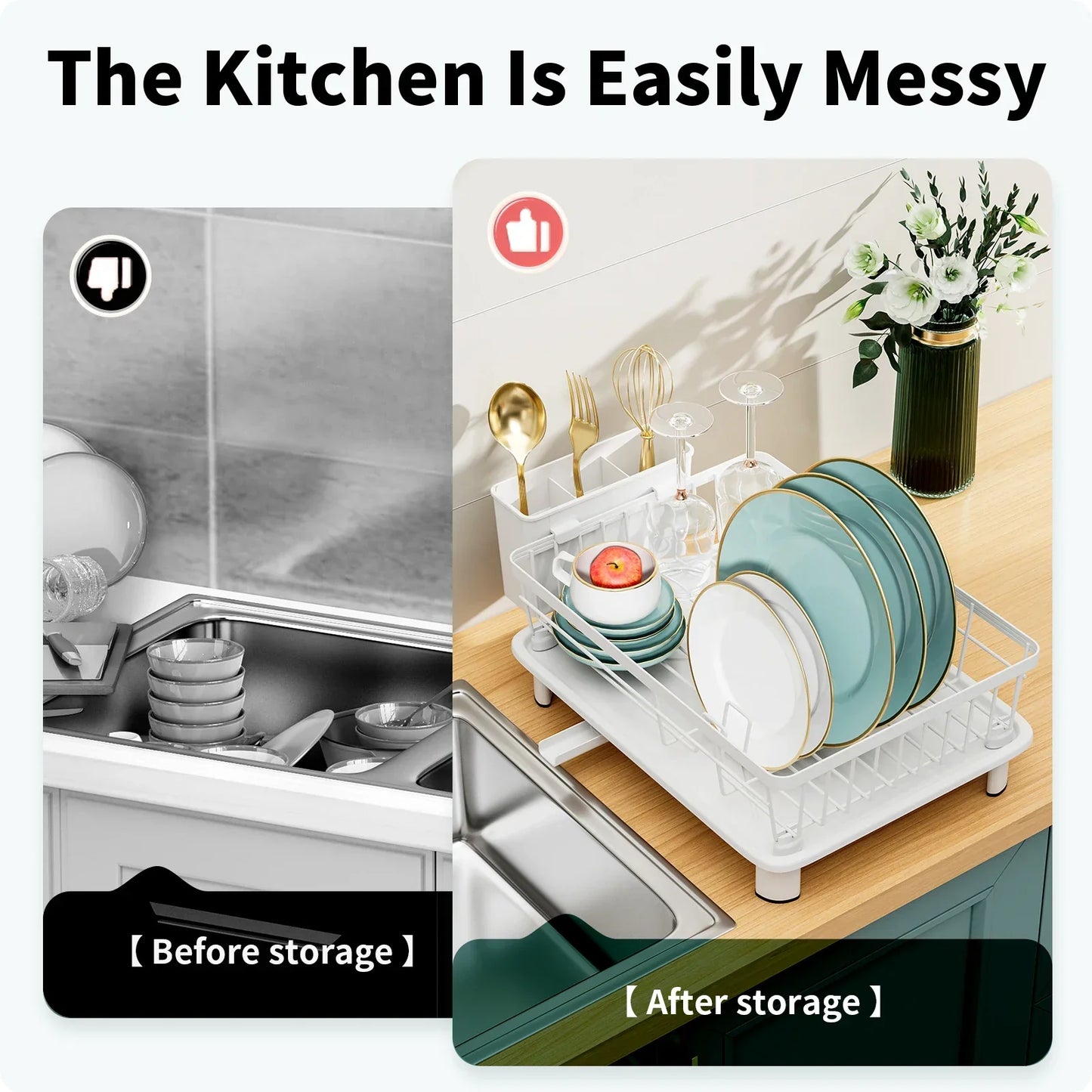 Kitchen Counter Dish Drainer