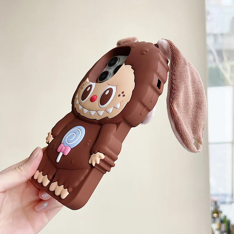 3D Plush Ear Pulling iPhone Case